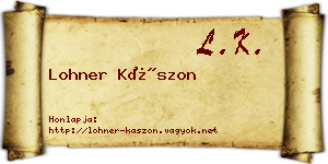Lohner Kászon névjegykártya
